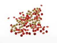 100 Strasssteine in rot, 2 mm