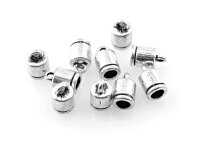 10 Endkappen für 4 mm Bänder in antik silberfarben