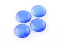 4 Cabochon in royalblau als Cateye Glas, 16 mm