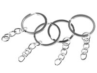 10 Schlüsselringe inklusive Kette in silberfarben...