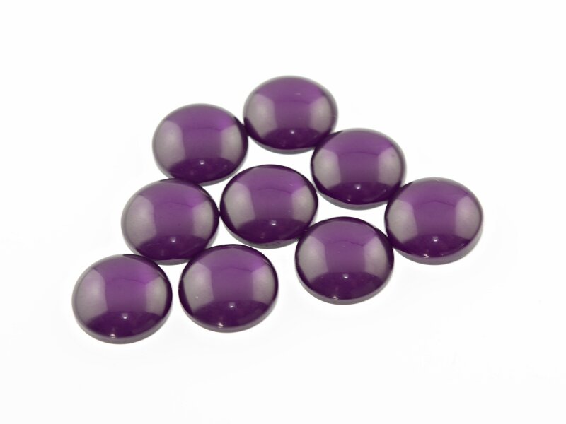 10 Resincabochons im Cateye-Design in lila, 10 mm