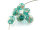 6 Lampwork-Glasperlen in petrol mit Rosèfolie