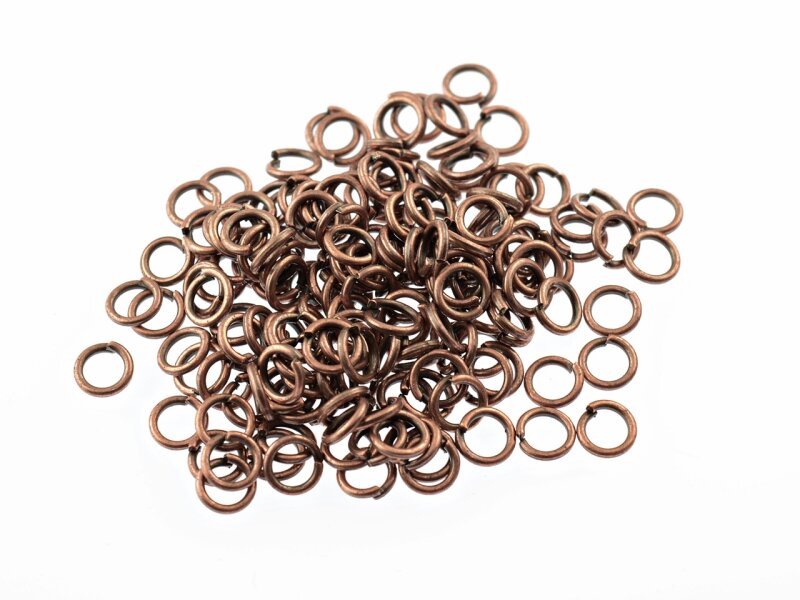 200 Biegeringe in antik Kupfer, 4 mm