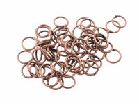 100 Biegeringe in antik Kupfer, 6 x 0,8 mm
