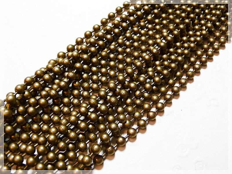 1 m Kugelkette antik bronze 3 mm