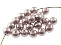 40 Glaswachsperlen in hellem taupe, 8 mm