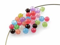 40 Cateyeperlen als Farbmix, 6 mm