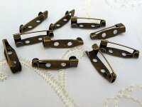 10 Broschennadeln in Bronze 20 mm