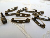 10 Broschennadeln in Bronze 20 mm