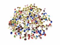 100 Strasssteine im farbmix, 2 mm