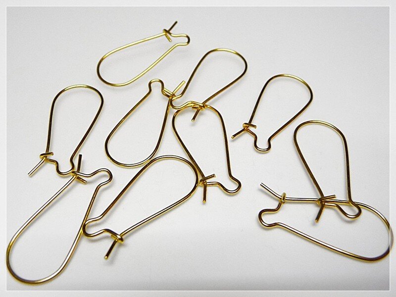 10 Kidney Ohrhaken in goldfarben platiniert