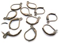 10 Brisuren in vintage Bronze, Klappohrring
