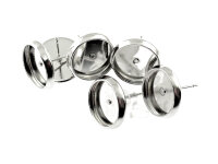 10 Ohrstecker in silberfarben platiniert für 10 mm...