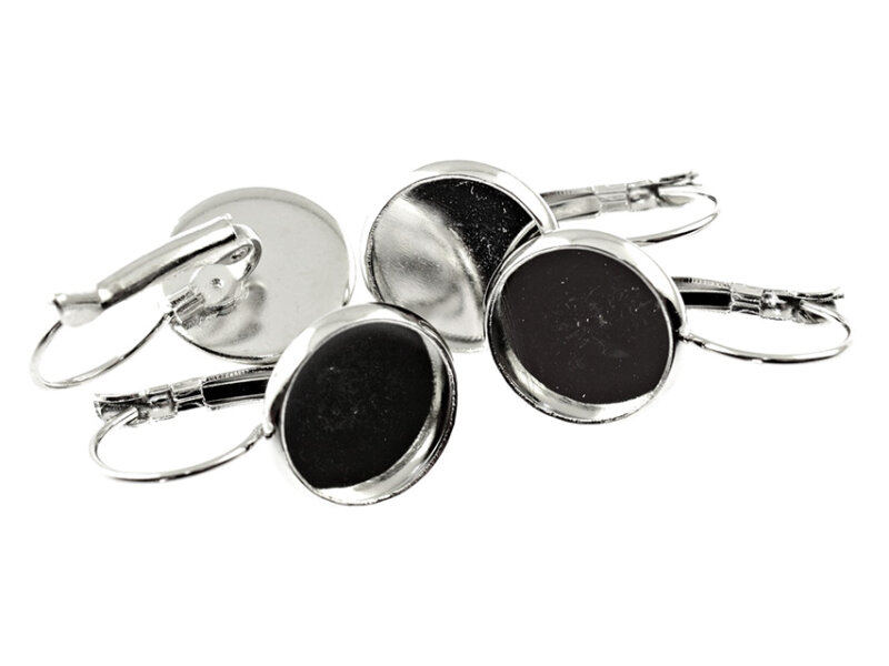 6 Brisuren in silberfarben platiniert für 12 mm Cabochons