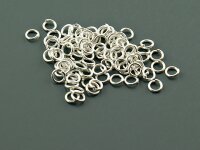 100 Binderinge 4 mm silberfarben