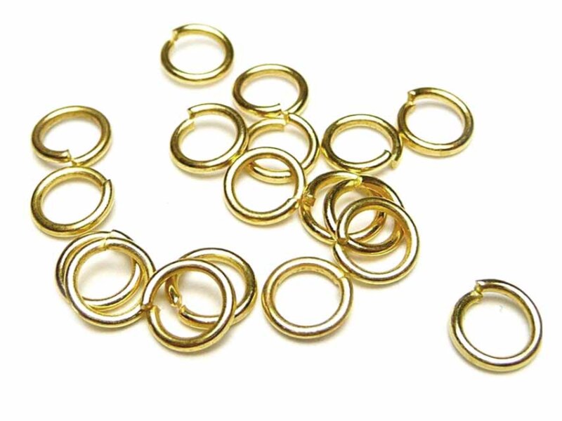 100 stabile Biegeringe in goldfarben, 6 mm