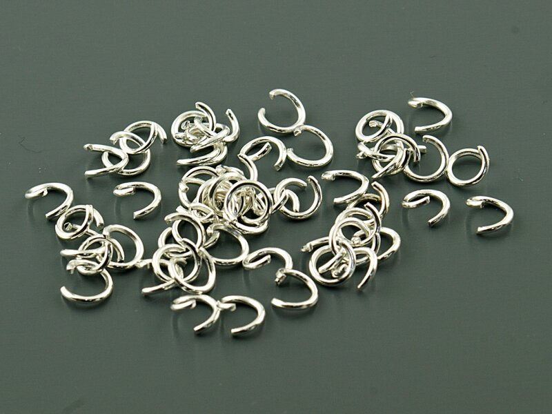 100 Binderinge in silberfarben, 6 x 1 mm