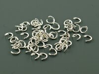 100 Binderinge in silberfarben, 6 x 1 mm