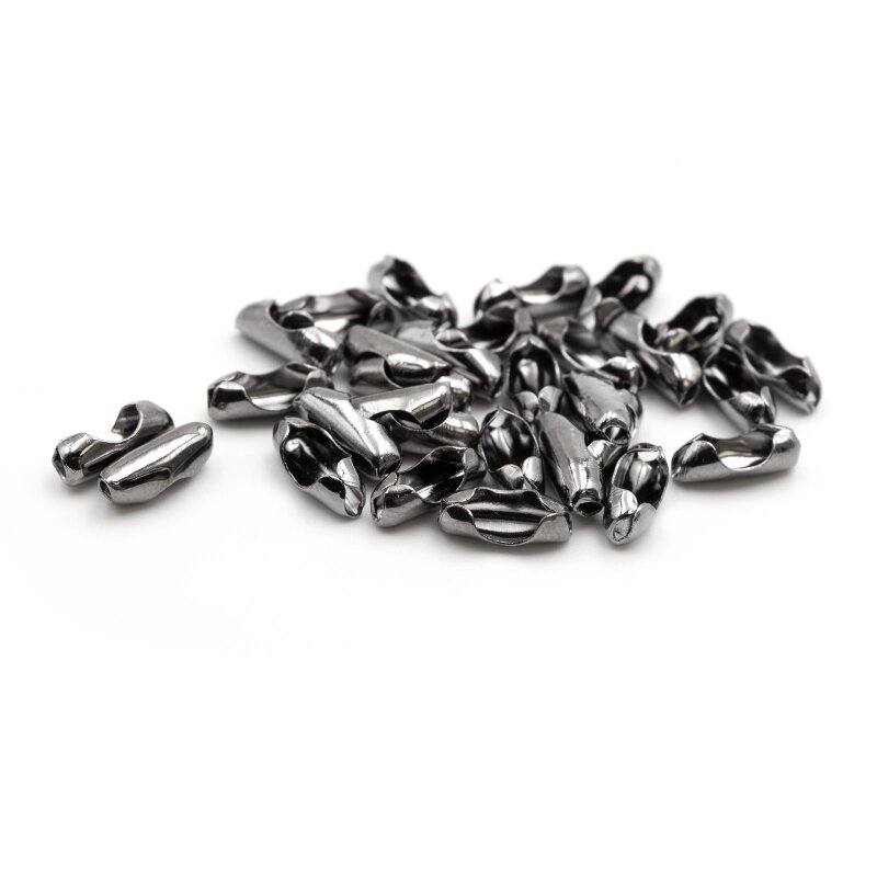 Verschlüsse für Kugelkette in gunmetalfarben 2,4 mm 30 Stück