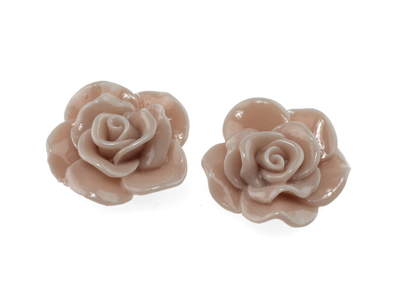 2 große Cabochons als Rose in altrosa