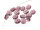 12 Glasschliffperlen als Blume in pflaume, 8 mm