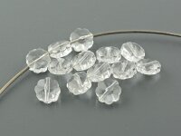 12 Glasschliffperlen als Blume in klar, 8 mm