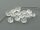 12 Glasschliffperlen als Blume in klar, 8 mm