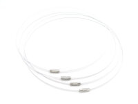 4 Stahldrahtketten in weiß mit Messingverschluss, 1 mm