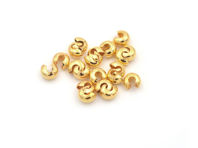 Coverperlen in goldfarben, geschlossen 4mm 20 Stück