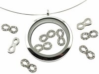 Glasmedaillon Einleger Infinity in silberfarben mit...