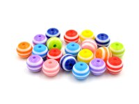 20 Resinperlen 10 mm bunt gestreift Perle