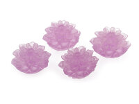 4 Cabochons Blume in flieder gefrostet, 15 mm