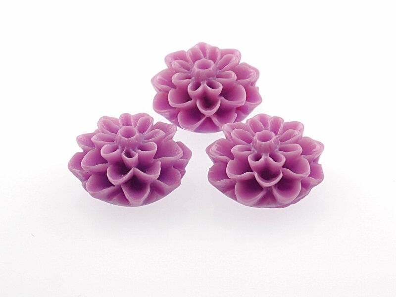 4 Cabochon Blume flieder Klebeperle