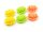 6 Seerosen Cabochons als Set in orange, hellgrün, gelb, 16 x 18 mm