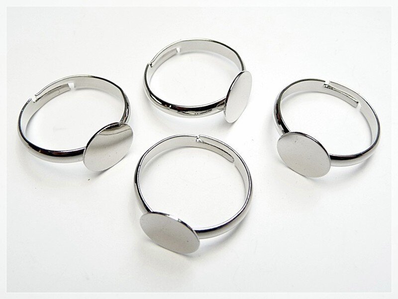 3 Ring Rohlinge silber für Klebeperle
