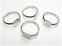 3 Ring Rohlinge silber für Klebeperle