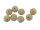 10 Glasperlen, melonenförmig in beige, 9 mm