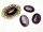 6 Cabochons 18 x 13 mm Cateye Glas amethyst