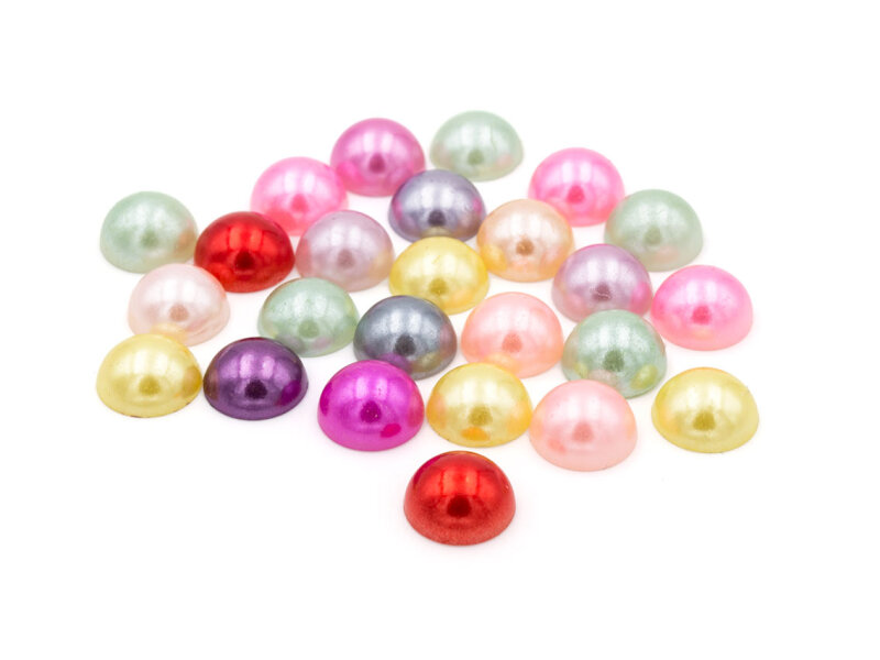 30 Cabochons aus Acryl als Farbmix, 12 mm