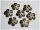 10 Perlkappen Blume 21 mm in antik Bronze