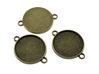 4 Fassungen als Verbinder für 20 mm Cabochons in...