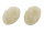2 stark funkelnde Cabochons in creme 30 x 20 mm