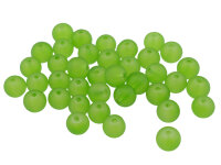 40 Glasperlen in lindgrün gefrostet, 6 mm