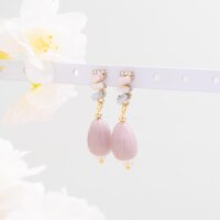 tropfenförmige Lampworkperlen in zartem Flieder 16 x...