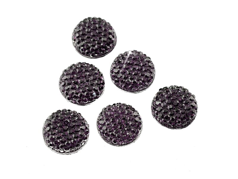 10 funkelnde Cabochons aus Resin für 12 mm Fassungen