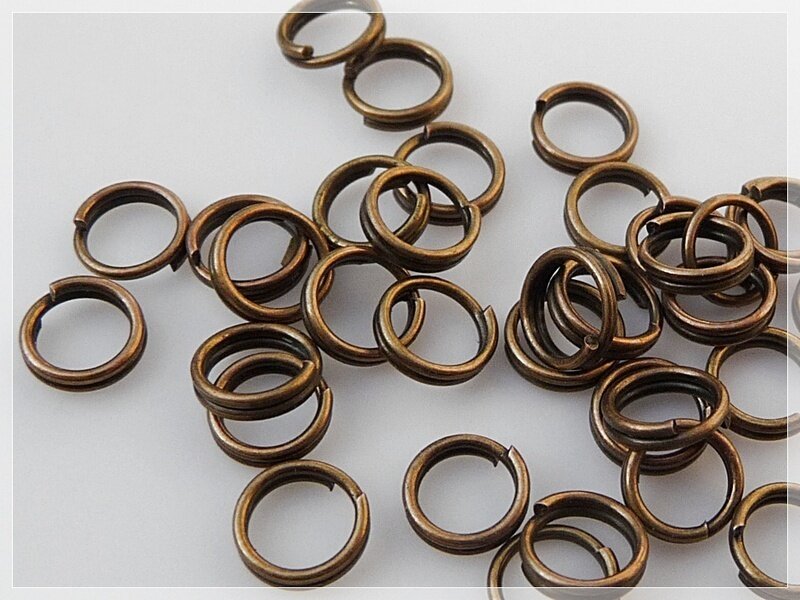 50 Splitringe Vintage bronze doppelt