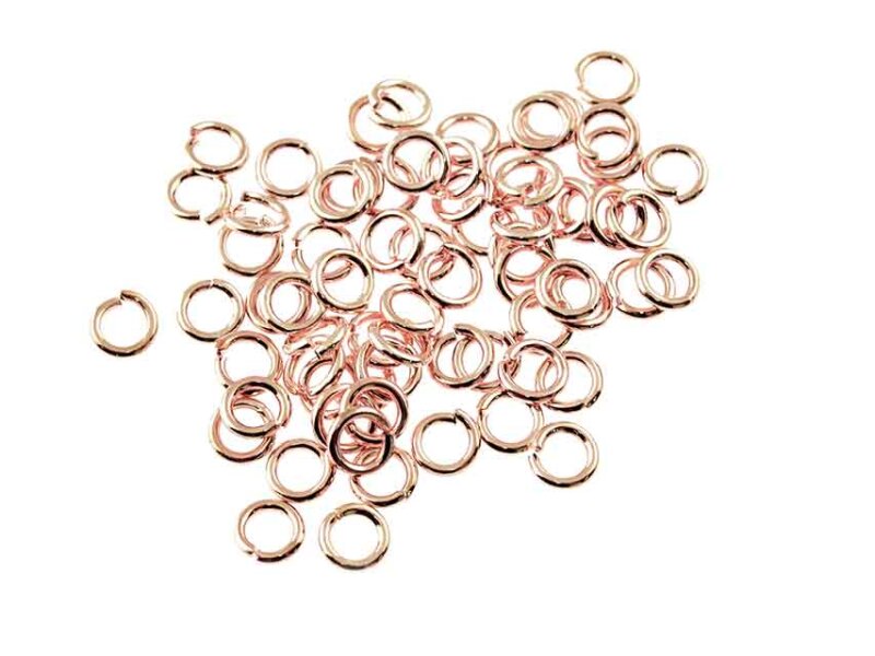100 Biegeringe in rosègoldfarben, 4 mm