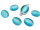 6 Cabochon 14 x 10 mm Cateye Glas blau