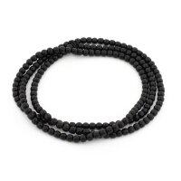 Glasperlen in Schwarz ca. 2 mm 1 Strang mit über 180...