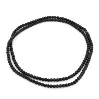 Glasperlen in Schwarz ca. 2 mm 1 Strang mit über 180...